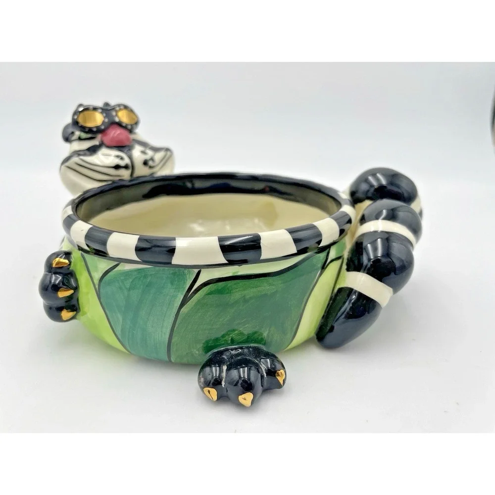 SWAK  Lynda Corneille Clancy the Cat Ceramic Bowl Dish Unique Collectible Signed
